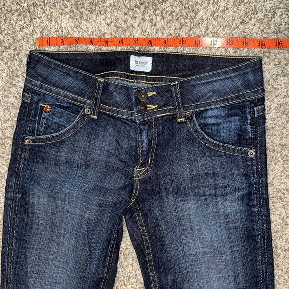HUDSON FLAP POCKET JEANS. Dark blue denim. Bootcut. - Picture 3 of 5